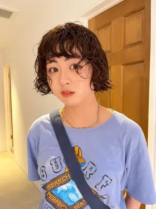 ショート パーマ ボブパーマ/パーマ ウルフパーマのヘアスタイル