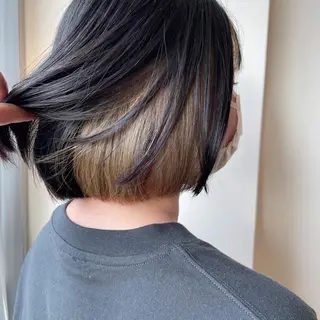 ショート カラー ボブウルフ／ボブ Satsuki【名駅のヘアスタイル