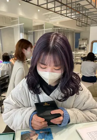 セミロング カラー loely 💞miyuのヘアスタイル