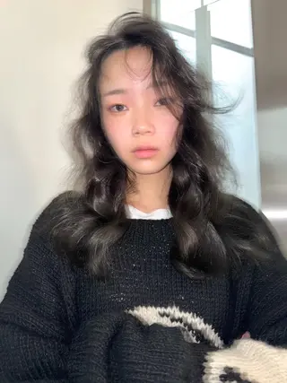 セミロング カラー ヘアアレンジ 丸山渉/パーマ エフェクトブリーチのヘアスタイル