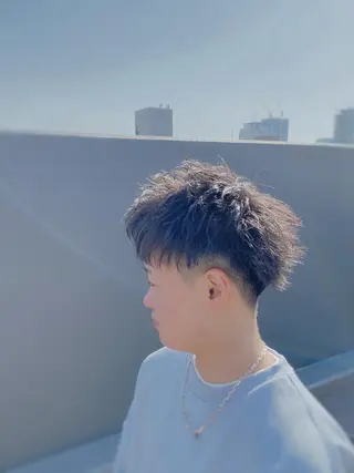 ショート カラー パーマ メンズ MENS  FEEL南森町所属・佐藤 達郎のヘアスタイル