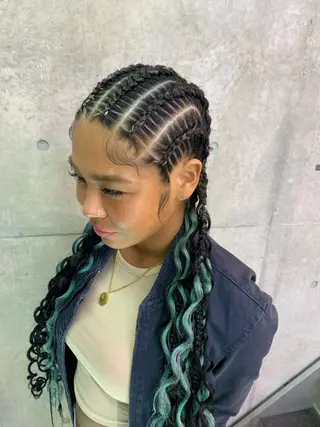 ロング ヘアアレンジ HARURU🪮✨ ブレイズ海外ヘアのヘアスタイル