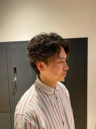 ショート パーマ メンズハイトーン🌗 ブリーチ/RUKIのヘアスタイル