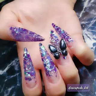 ロング ネイル クロキ 。のネイルデザイン