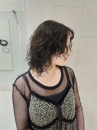 ミディアム パーマ レイヤーカット/ ウルフカット/大橋 のヘアスタイル