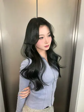 ロング カラー 𝘚𝘦𝘫𝘶𝘯 レイヤー/水光カラーのヘアスタイル