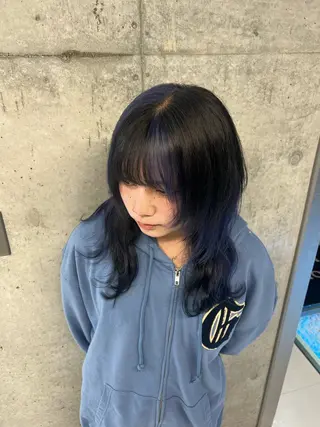 セミロング カラー ヘアアレンジ 👑高評価多数エク ステ×ハイトーン唯澄のヘアスタイル