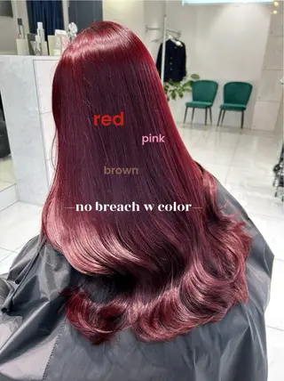 ロング チェリーレッド韓国 つや髪🍒Honoのヘアスタイル