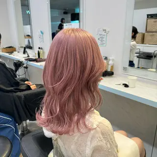 セミロング カラー 暖色🩷透明感カラー ♡Maika♡のヘアスタイル