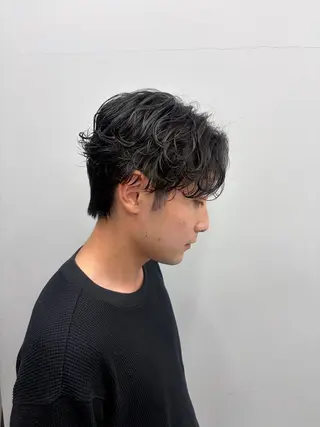 ショート パーマ メンズ ニュアンスパーマ/ ウルフ/ときなのヘアスタイル