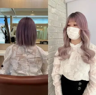 セミロング カラー 🌈カラーとエクステ 🌟エクステのヘアスタイル