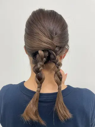 ミディアム ヘアアレンジ 🫧Ayumu🫧 透明感カラー/春日のヘアスタイル