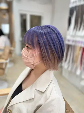 ミディアム カラー パーマ ヘアアレンジ メンズ キッズ ネイル マツエク・マツパ アイブロウ ブリーチ特化型✂️ ハイトーンカラー👨のヘアスタイル