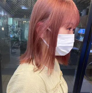 ミディアム カラー ヘアアレンジ satsuki 暖色・ブラウンカラーのヘアスタイル