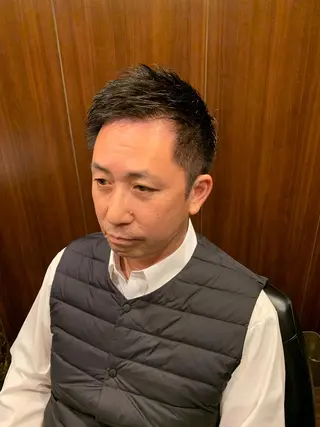 ショート カラー メンズ HIROGINZAプレミアムバーバー赤坂店所属・田中 千恩のヘアスタイル