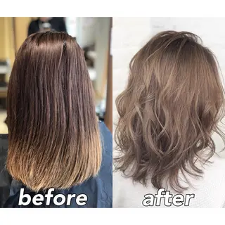 ミディアム カラー KIZU 髪質改善 オカルト怪談のヘアスタイル