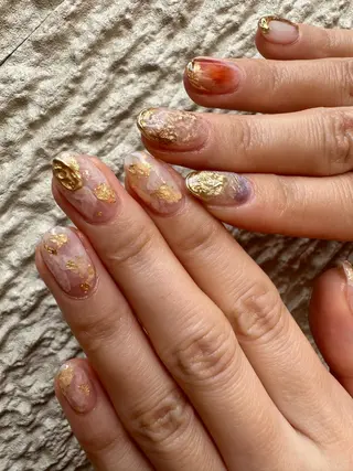 ロング カラー ヘアアレンジ キッズ ネイル マツエク・マツパ アイブロウ 福田 加奈のネイルデザイン