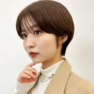 ショート カラー レイヤー/ショート透 明感カラー/西田祐賀のヘアスタイル