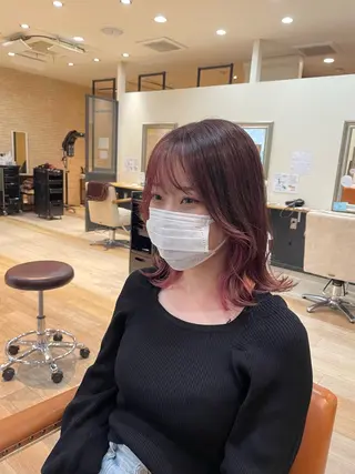 ミディアム 亀川蓮 Agu hairのヘアスタイル