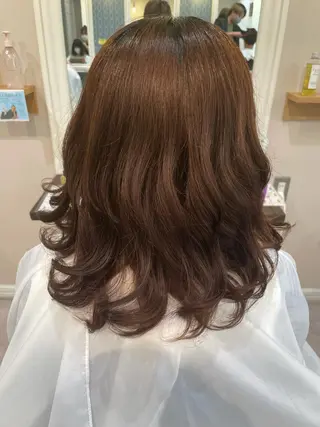 ミディアム カラー ヘアアレンジ 髪質改善カラー特化 井上秀樹のヘアスタイル
