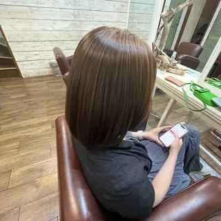 カラー 小森田　果怜 縮毛矯正、カラーのヘアスタイル