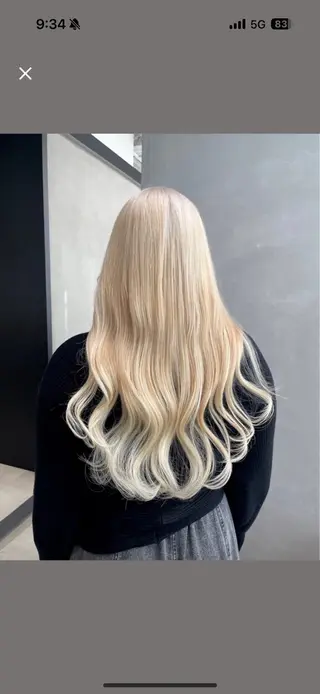 ロング カラー 大阪 梅田/ ハイトーン/エクステのヘアスタイル