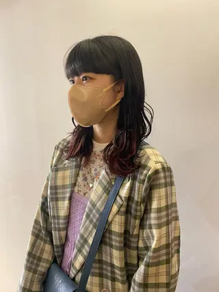 セミロング カラー パーマ、髪質改善 菊地美月のヘアスタイル