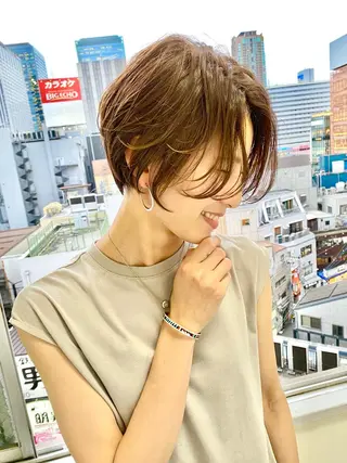 ショート カラー lab.by ioe中崎店所属・中北篤志 ショートボブのヘアスタイル