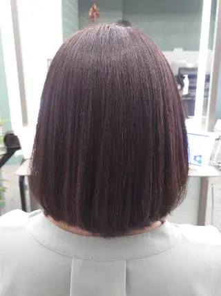 ミディアム パーマ あいだ 透明感カラー🐼のヘアスタイル