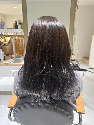 セミロング カラー レイヤー/蟹江/ くすみカラー/川口のヘアスタイル