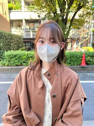 セミロング カラー 木村陸弥 似合わせ 透明感カラー🌿のヘアスタイル