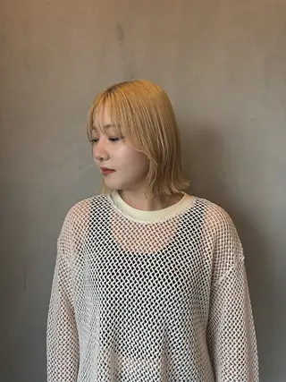 ショート 韓国ボブ/顔周り/べ ージュ/織田百華🎀のヘアスタイル