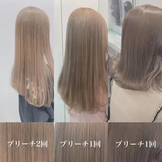 セミロング カラー ヘアアレンジ ネイル マツエク・マツパ ベージュグレージュ 💕しゅーじ💕のヘアスタイル