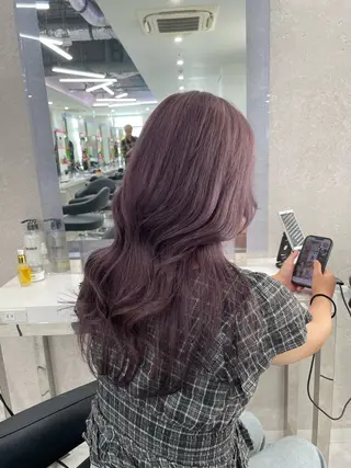 ロング カラー ヘアアレンジ 🫧透明感ラベンダー 似合わせ🫧あい🫧のヘアスタイル