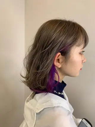 ミディアム カラー 髪質改善 Noe心斎橋店のヘアスタイル