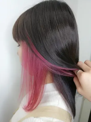 ミディアム カラー 北山 なるみのヘアスタイル