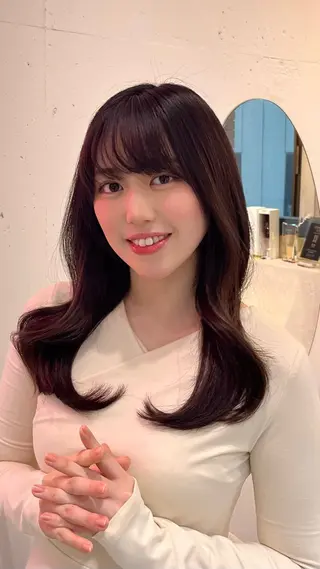 ロング 新宿/小顔レイヤー/ 顔まわり/西慶太朗のヘアスタイル