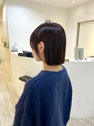 ショート カラー パーマ つぼみ/パーマ ／レイヤー／ボブのヘアスタイル