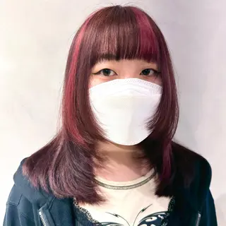 ミディアム カラー デザインカラー/パー マ🦖外岡咲希🦖のヘアスタイル