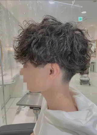 パーマ メンズ センターパート 川島爽楽のヘアスタイル