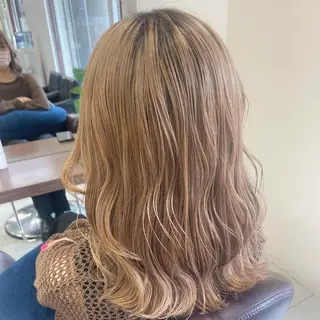 セミロング ダブルカラー/韓国 ヘア/さわのあかねのヘアスタイル