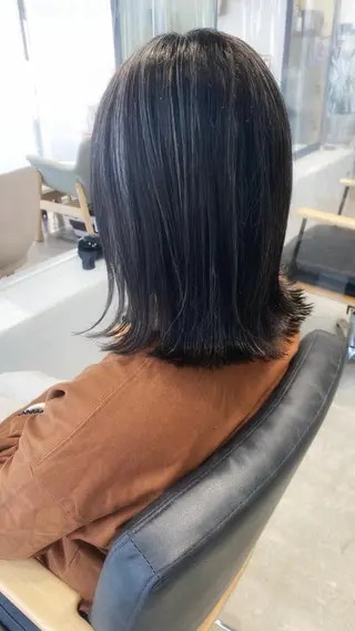 ミディアム 艶カラー/韓国風ヘア 🩵shioneのヘアスタイル