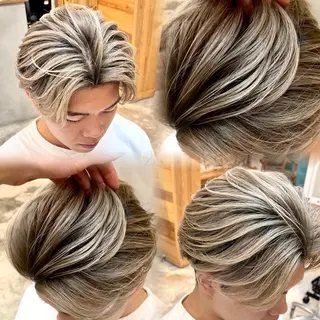 ショート カラー メンズ バレイヤージュ/ シャドウルーツ/安室のヘアスタイル