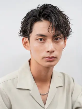 パーマ メンズ 原宿波巻きスパイラル パーマTOSHIのヘアスタイル