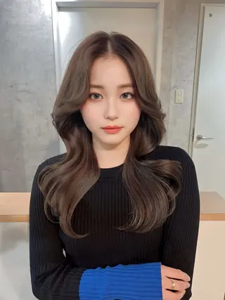 ロング カラー ヘアアレンジ 【韓国くびれ】ヘア 💕田中将吾のヘアスタイル