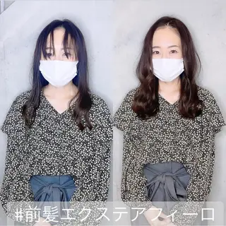 セミロング カラー パーマ ヘアアレンジ ACHFILO モデル募集のヘアスタイル