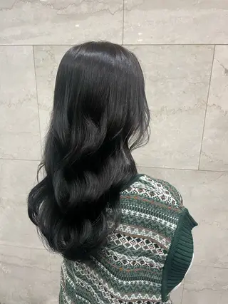 セミロング カラー えんぐちとも／透明感 カラー／博多ボブのヘアスタイル