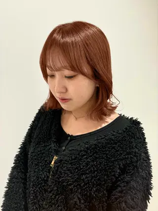 ミディアム カラー 💗暖色/ブリーチ/ レイヤー/横浜/メイのヘアスタイル