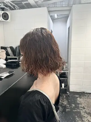 ミディアム パーマ 🎀ツヤ髪韓国網紅 ヘアミカ🎀のヘアスタイル