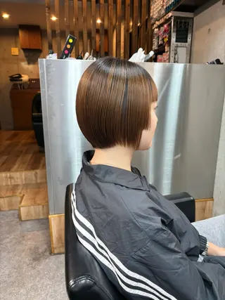 ショート カラー パーマ ヘアアレンジ ショートボブ縮毛矯正 髪質改善のプロ山道潤のヘアスタイル